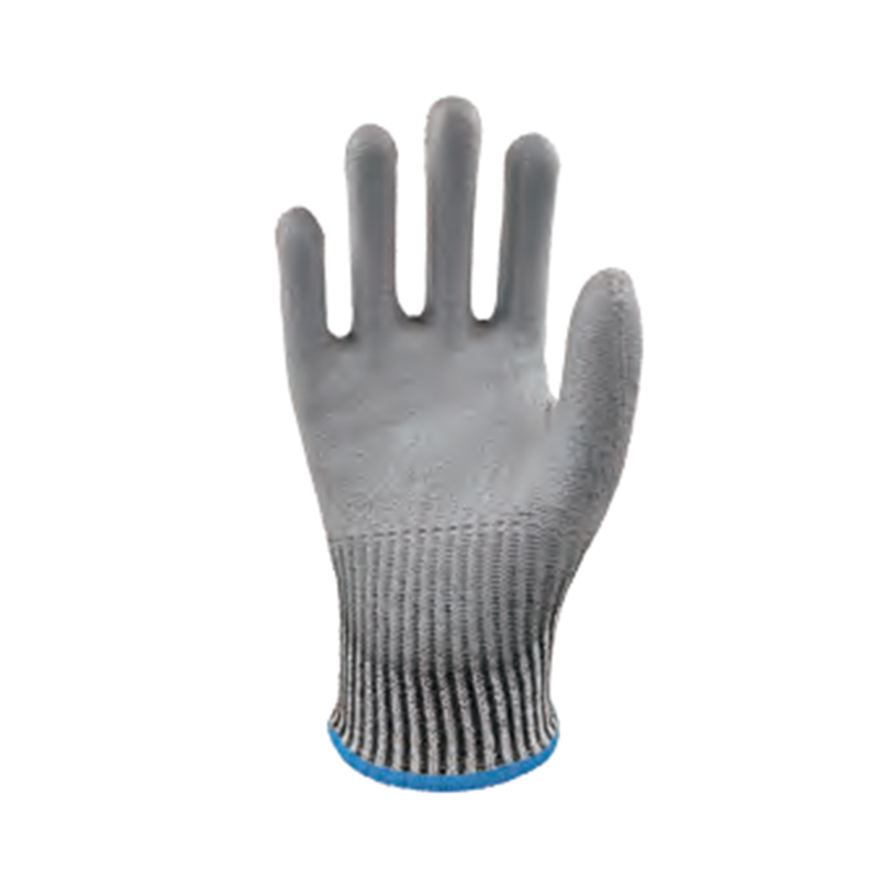 思衛爾7120升級款麻灰色10針F級PU浸掌HPPE玻璃纖維防割手套圖片1