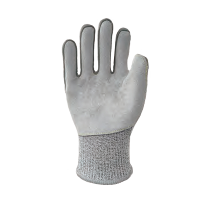 思衛爾L355麻灰色13針牛皮掌貼HPPE玻璃纖維防割手套圖片1 思衛爾L355麻灰色13針牛皮掌貼HPPE玻璃纖維防割手套圖片1
