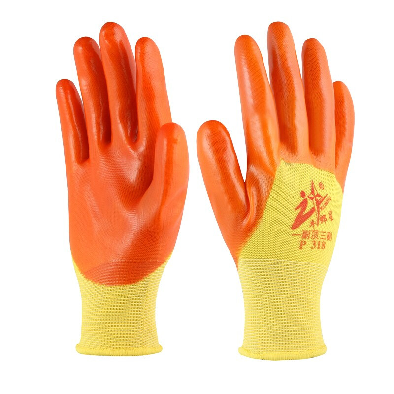 牛郎星P318黃紗紅PVC手套