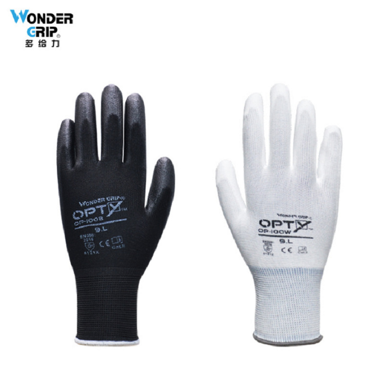 多給力OP-100G PU灰色涂層防滑勞保手套