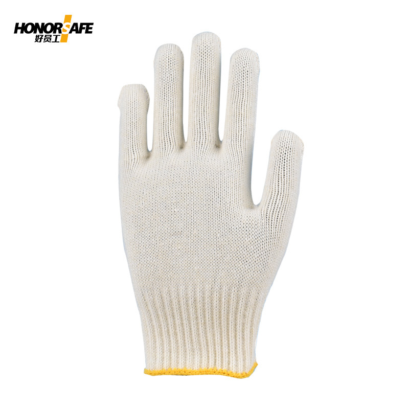 好員工H10-MS600耐磨黃色羅口棉紗手套