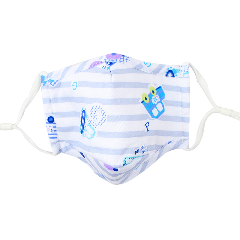 藍星藍色耳戴式兒童棉布口罩