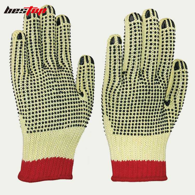 bestop倍護B5033-2芳綸PVC點塑阻燃防割手套