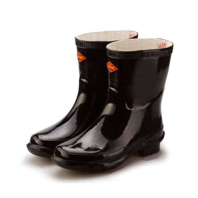 安全牌ZX030黑色30kv中筒橡膠安全絕緣靴