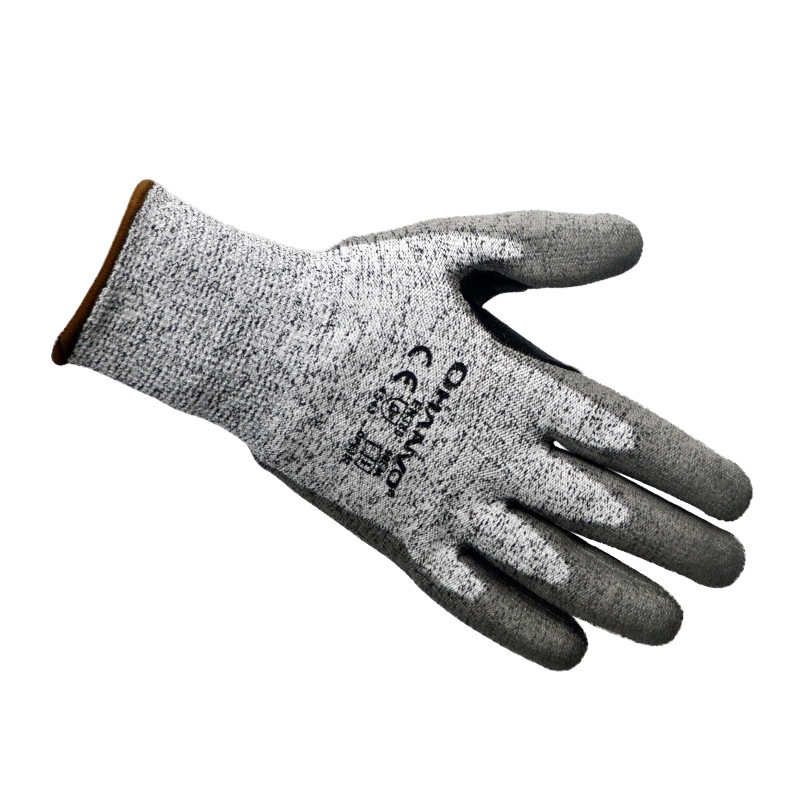 恒輝QPE352虎口加強(qiáng)PU涂層5級防割手套