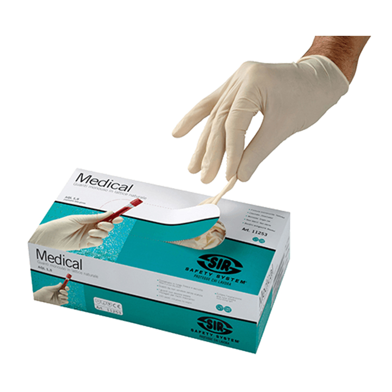 思而MA2012 MEDICAL白色乳膠氯化一次性手套