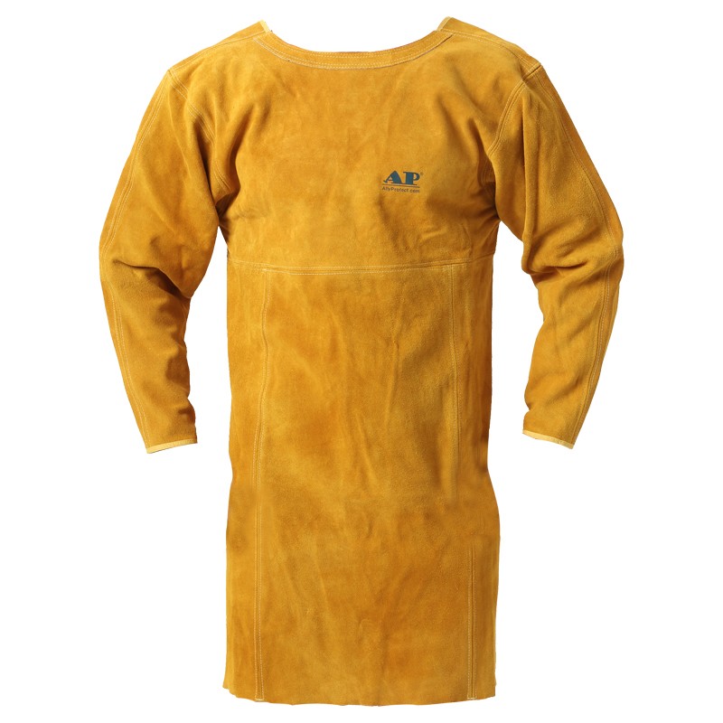 友盟AP-6200金黃色芯皮長袖圍裙式焊工服
