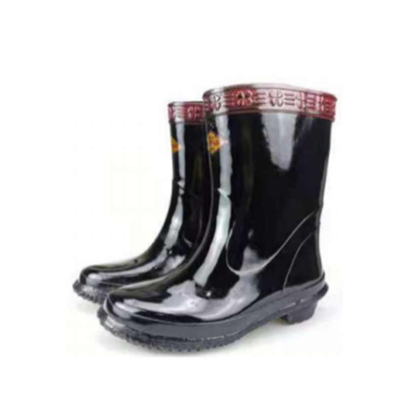 金步安黑色中筒橡膠絕緣靴25KV