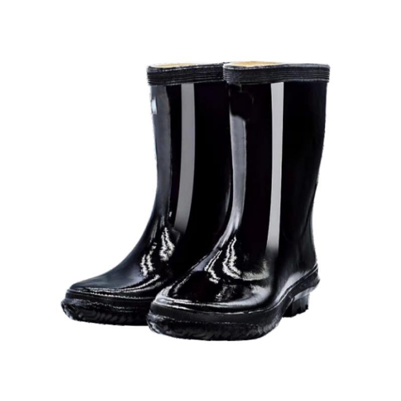 金步安黑色中筒橡膠雨靴