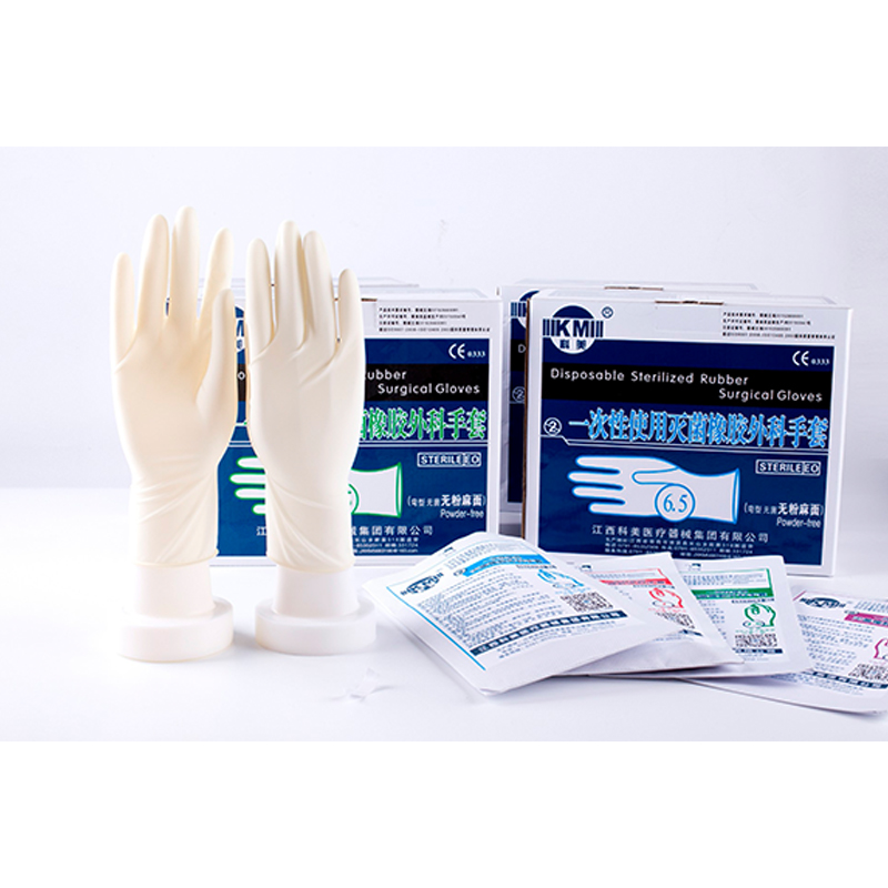 科美一次性使用滅菌橡膠外科手套無粉麻面