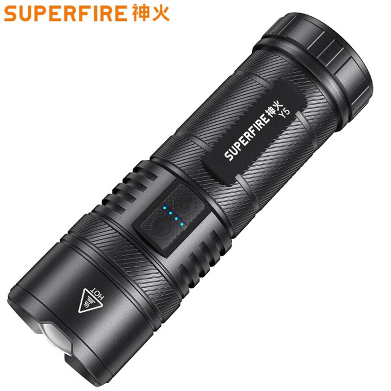 神火Y5前后雙燈白激光大功率手電筒