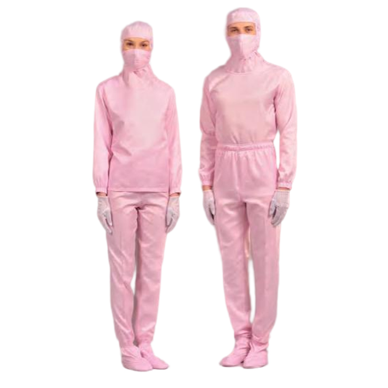 嘉柏利通F-1113W粉色套頭式分體潔凈服