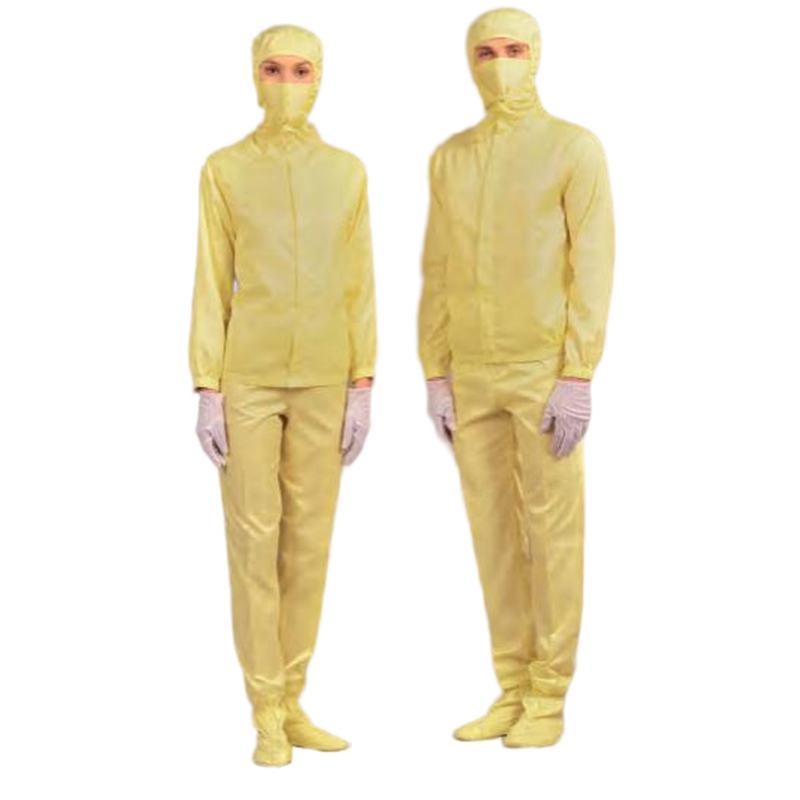 嘉柏利通F-1315W黃色拉鏈式分體潔凈服