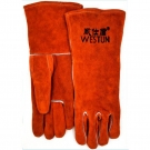 威仕盾G-0392橙紅色牛二層皮電焊手套