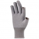 好員工D1304灰色半指滌綸點塑手套