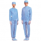 嘉柏利通F-2112藍色立領拉鏈式分體潔凈服