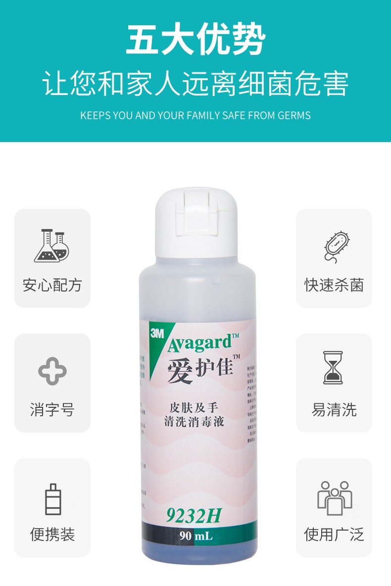 3M愛護(hù)佳9232H皮膚及手清洗消毒液圖片3