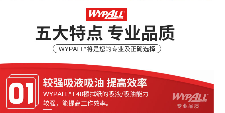 金佰利05701WYPALL* L40工業擦拭紙圖片5