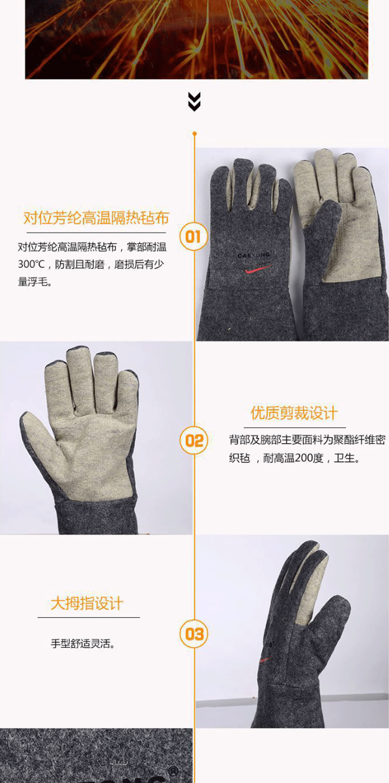CASTONG卡司頓GKHH15-34耐高溫手套圖片4