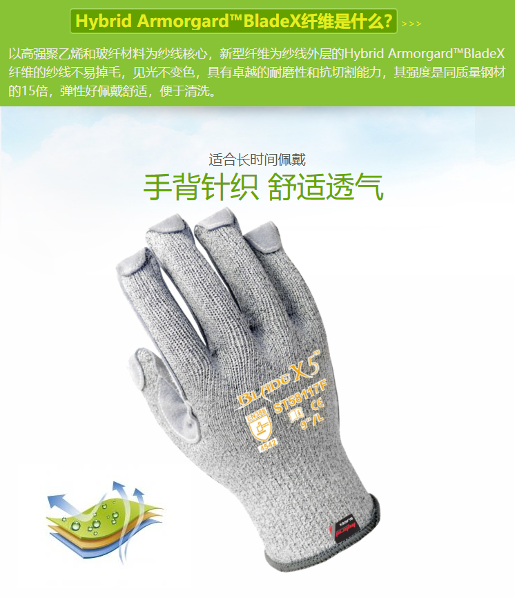 賽立特ST58117F-10一般手指翻皮5級防割手套圖片5