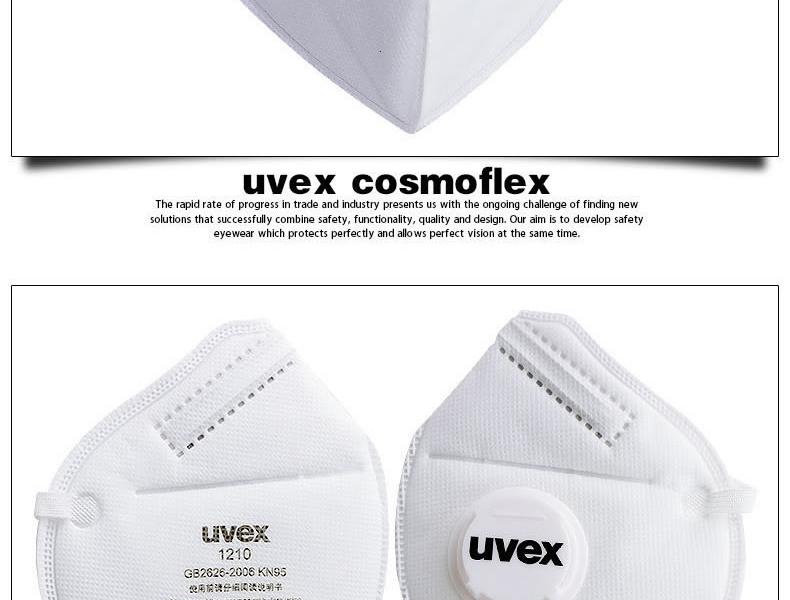 UVEX優唯斯8721210折疊式帶閥KN95防塵口罩圖片4