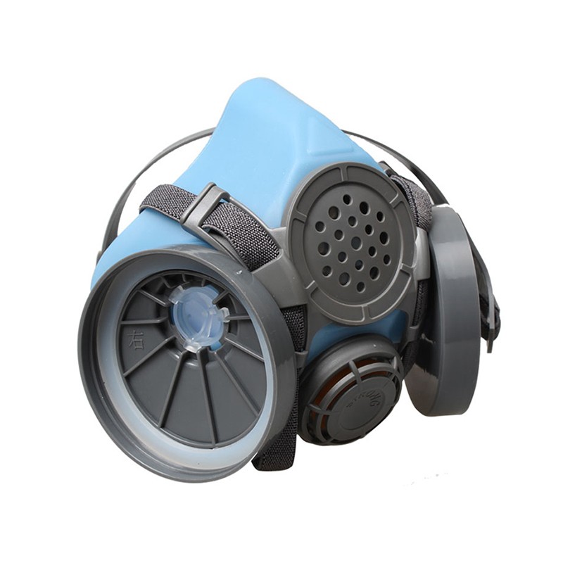 思創ST-502-1B硅膠雙罐半面罩防毒面具圖片1