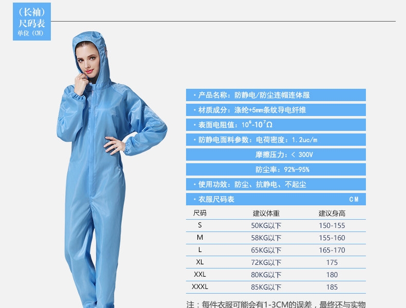 君御1893藍色連體無塵防靜電服圖片7