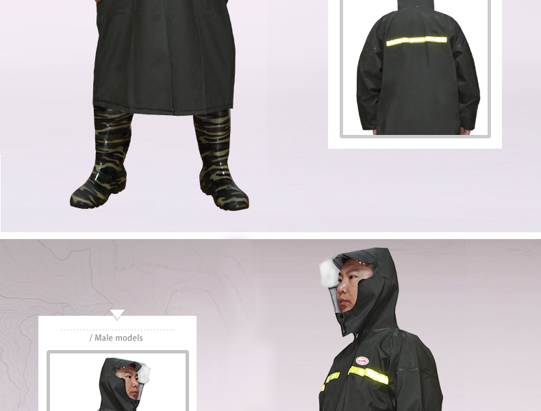 君御SF-45綠反光長(zhǎng)雨衣圖片2