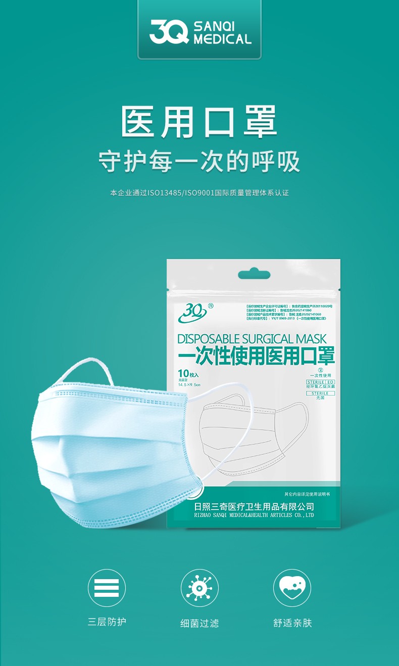 三奇兒童醫用口罩圖片2