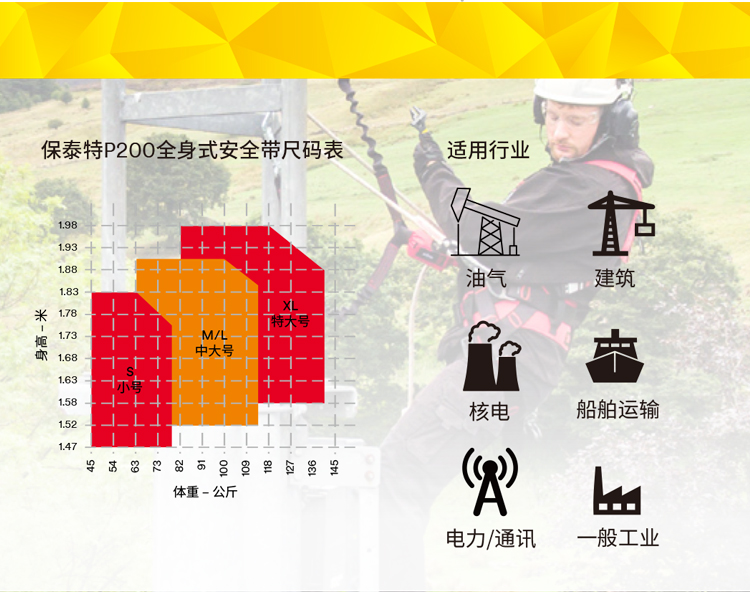 3M1161728保泰特P200五點式全身式安全帶圖片8