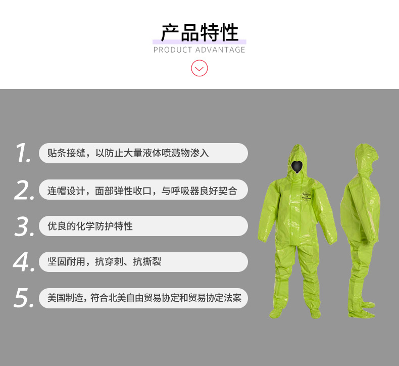 杜邦Tychem TK128T LY防化服圖片2