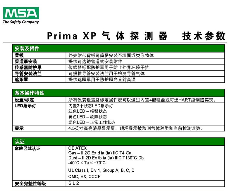 梅思安10129539PrimaXP O2 25%VOL氣體探測(cè)器圖片8