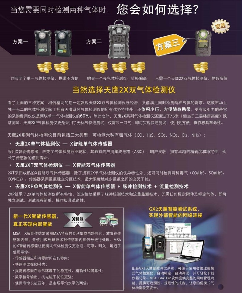 梅思安10161480 (進口版）天鷹 2XT雙氣體檢測儀圖2