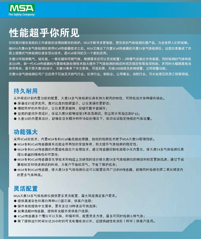 梅思安10128839天鷹5X多種氣體檢測儀圖3