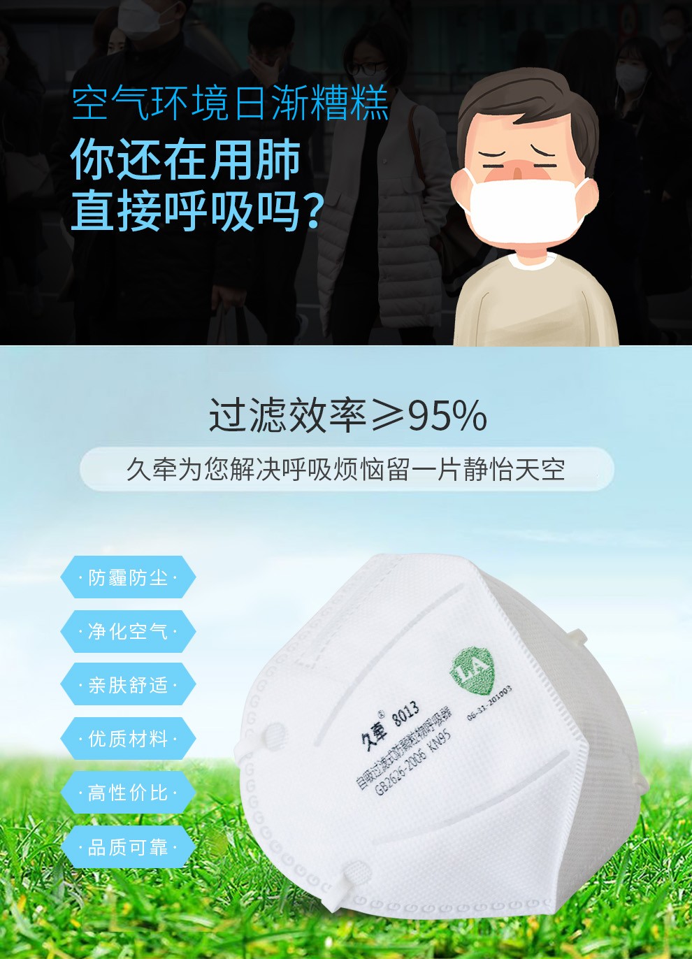 吉可久牽8013KN95防塵口罩圖2