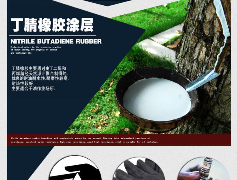 TOWA518藍紗黑丁腈涂層勞保手套圖片4