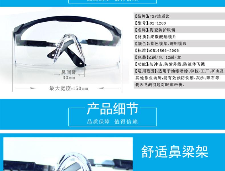 潔適比02-1200Hydra海查藍邊防護眼鏡圖3