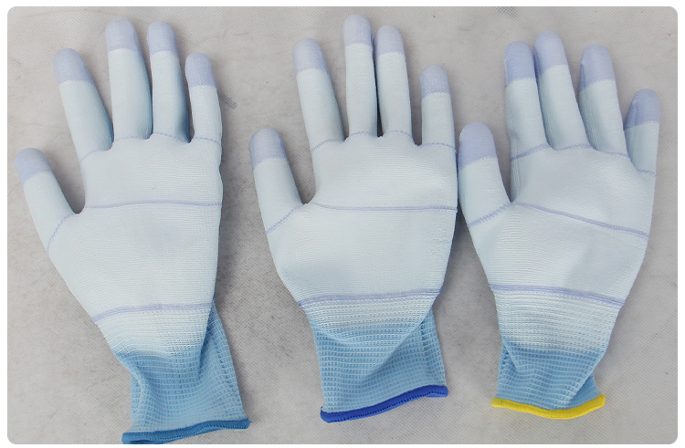 星宇PU538尼龍彩指加固PU勞保手套圖片9