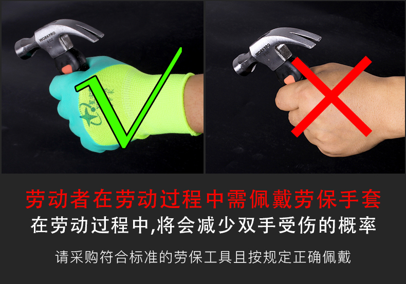 星宇N598尼龍丁腈半浸勞保手套圖片3