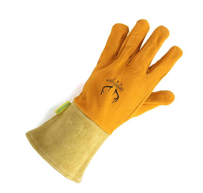 威特仕10-2327-M金黃色鹿二層皮焊工手套圖片4
