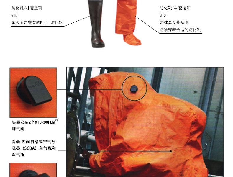 微護(hù)佳MC6000OR60-TA99-818-0X-GA1-02A級重型防化服外接氣源圖片2