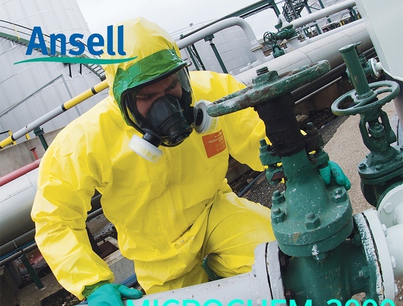 微護(hù)佳MC3000YE30-W-99-111-02黃色雙袖連體防化服圖片1