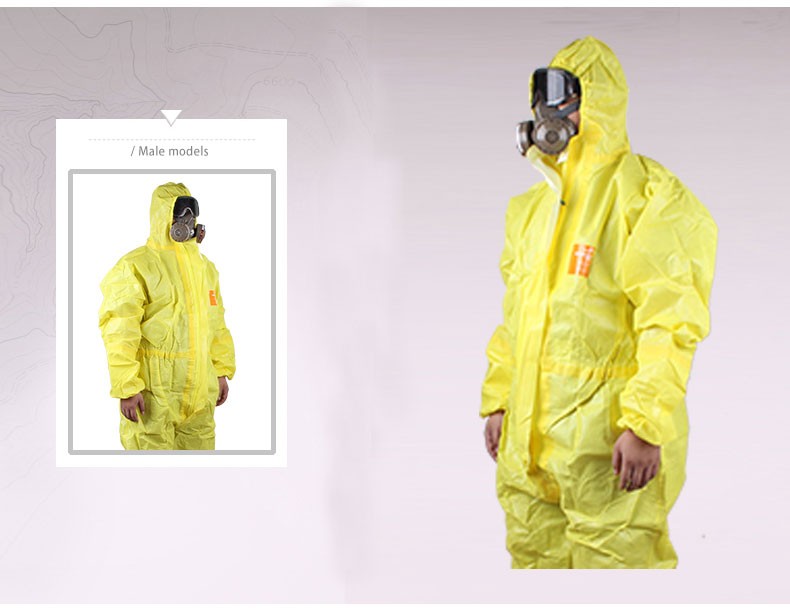 微護(hù)佳MC3000YE30-W-99-111-02黃色雙袖連體防化服圖片14