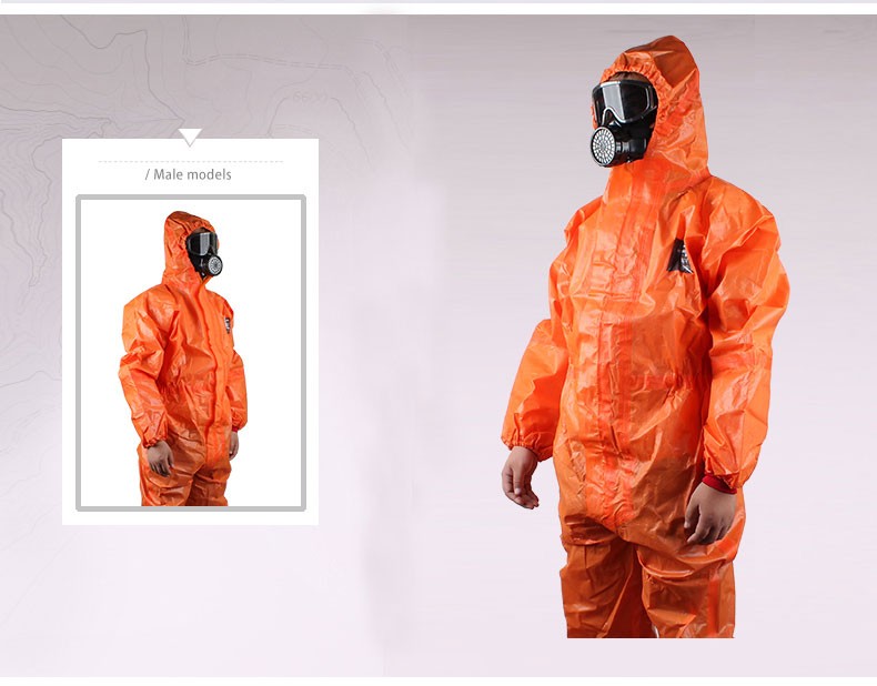 微護佳OR50-T-99-111-02MC5000橙色雙袖連體防化服 圖片3