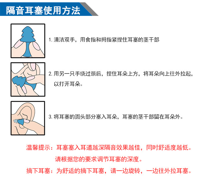 華特7902帶線硅膠防噪音耳塞圖片10
