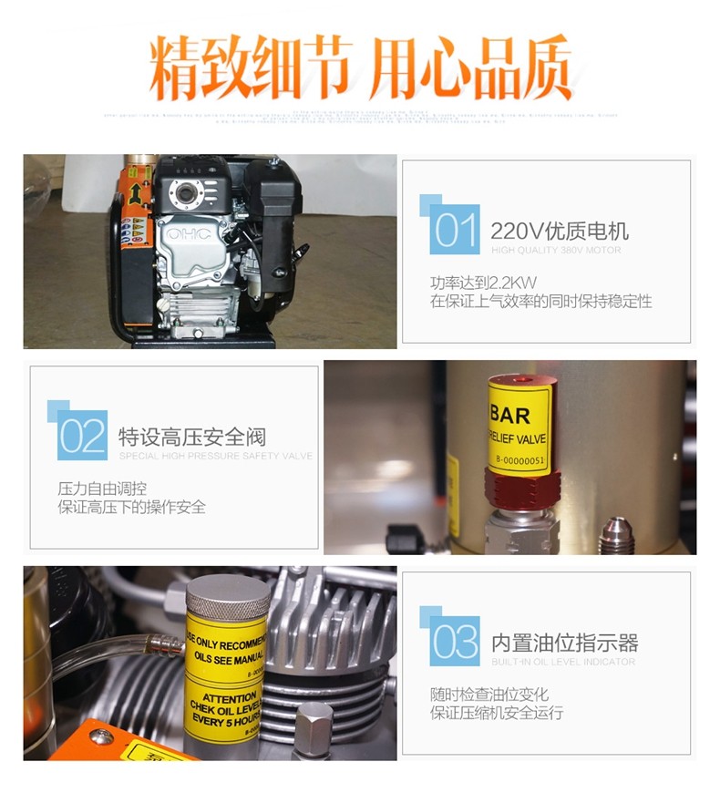 海固HG-CQ100C高壓呼吸空氣壓縮機(jī) 正壓式空氣呼吸器充氣泵圖片6