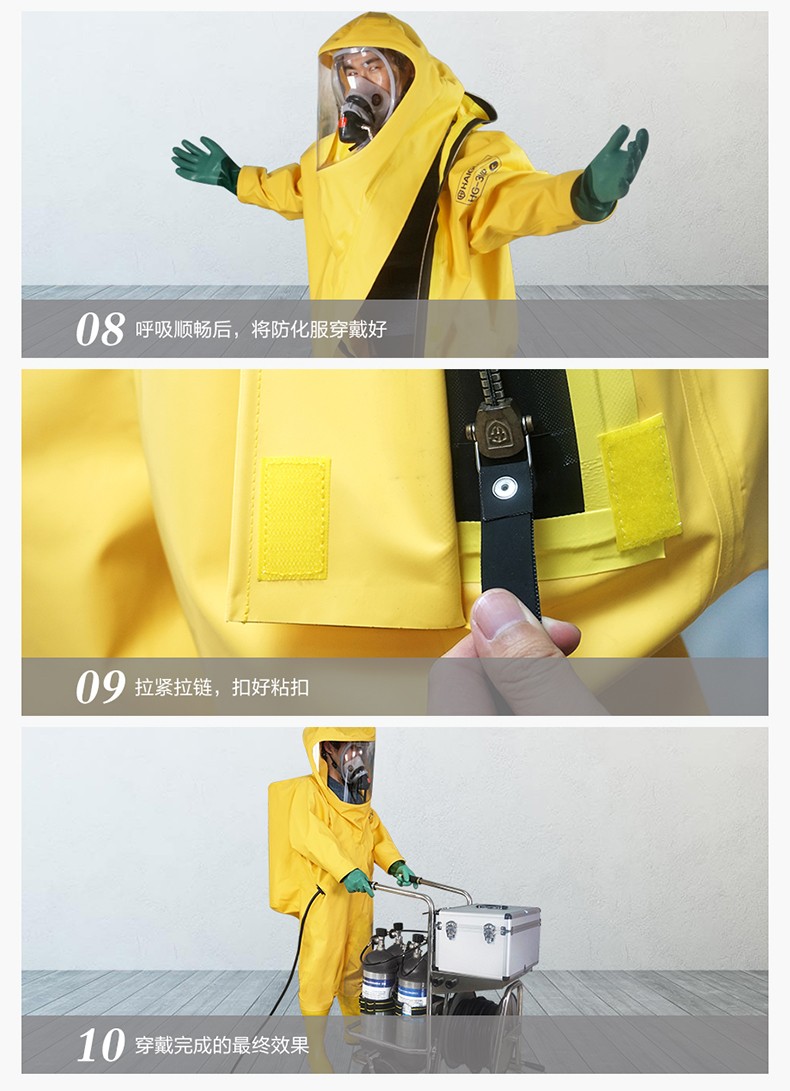 海固定制款！內置外接 內置插孔防化服圖片5