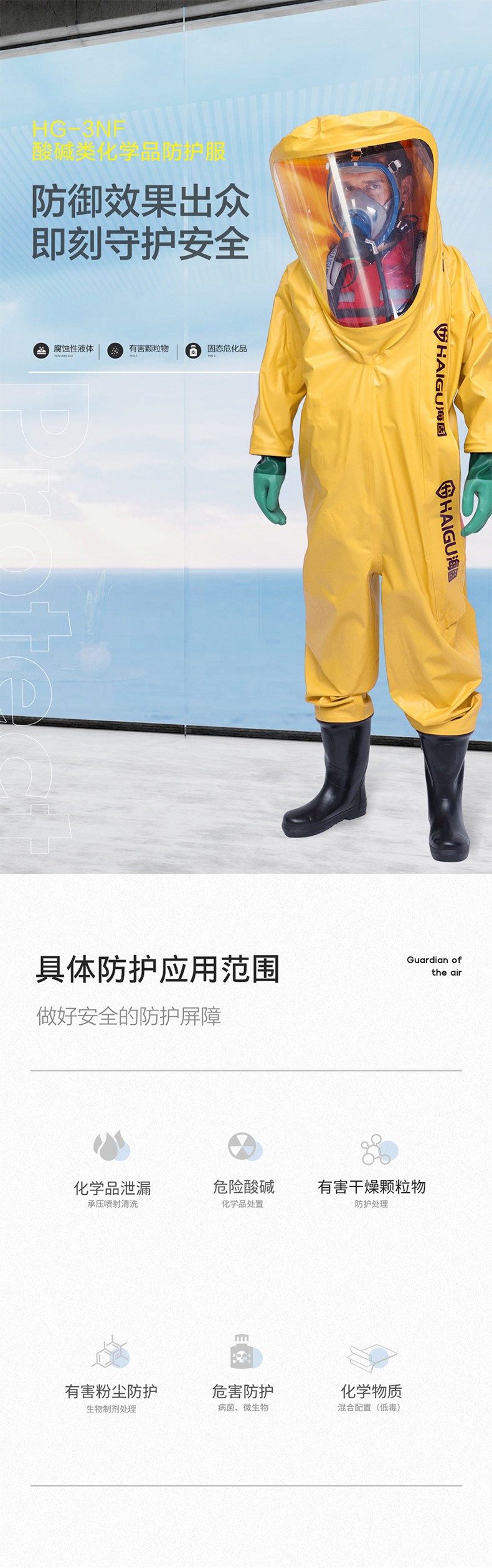 海固HG-3NF全封閉重型防化服 內置三級防化服 （不含空氣呼吸器）圖片1