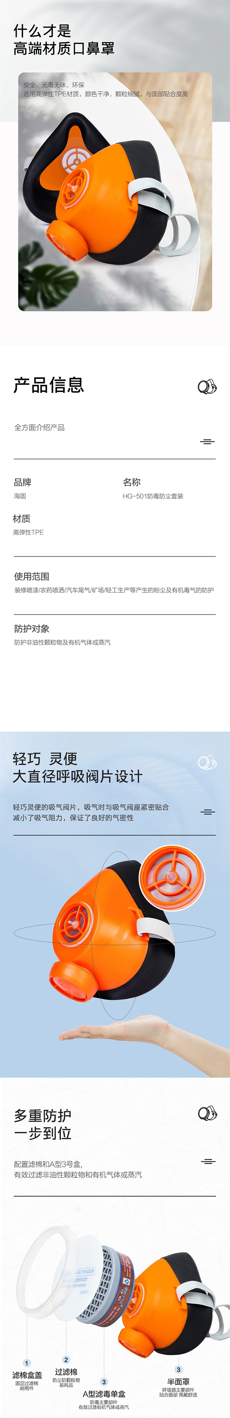 海固HG-501防毒防塵面具套裝圖片2