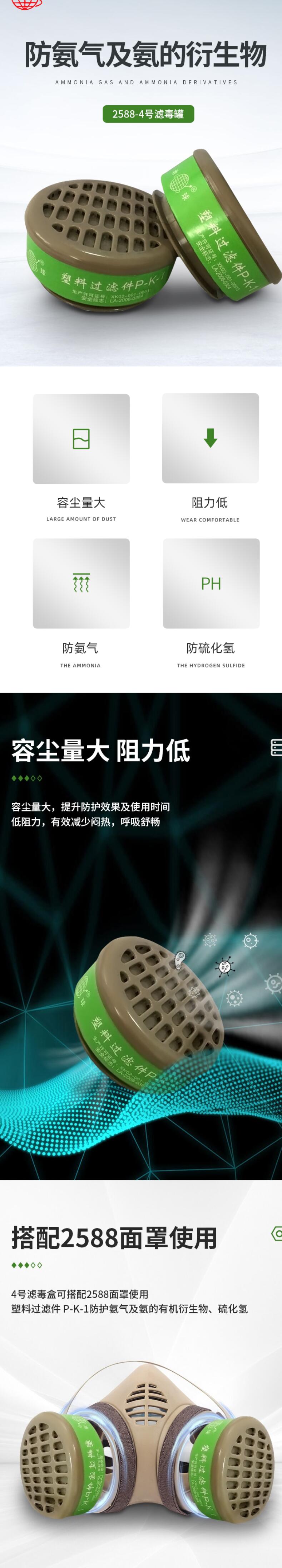 地球2588-4防氨氣濾毒盒圖片